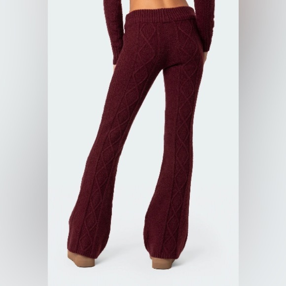 Edikted Women's Burgundy Knit pants - Picture 2 of 6